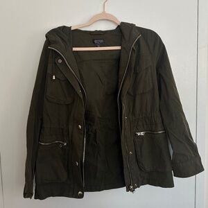 NEVER WORN Topshop Utility Jacket Spring Olive Gold Army Green US 2